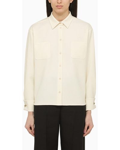 Max Mara Ivory Wool-Blend Shirt - White