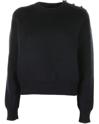 Bottega Veneta Wool Sweater With Metal Knot Buttons - Black