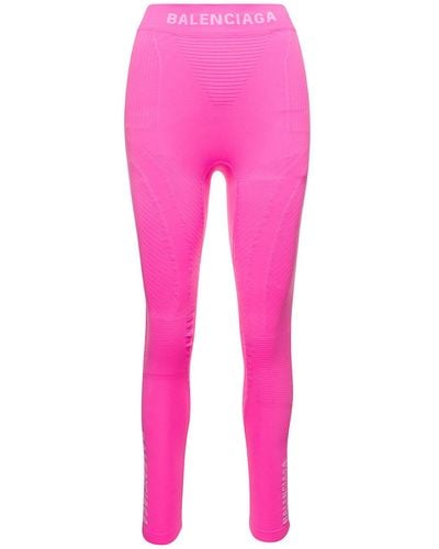Balenciaga Athletic leggings With Logo In Polyammide Stretch Woman - Pink