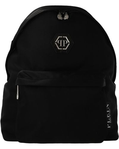 Philipp Plein Logo Nylon Backpack - Black