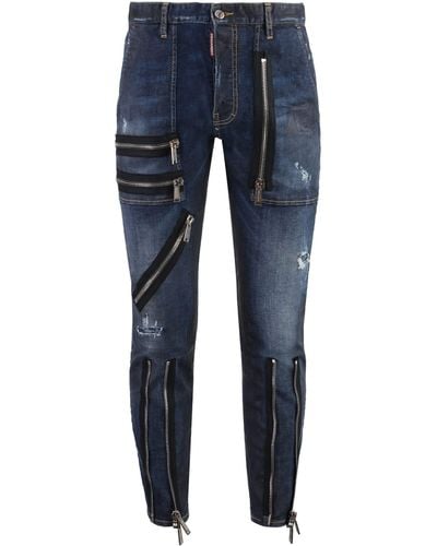 DSquared² Military Straight Leg Jeans - Blue