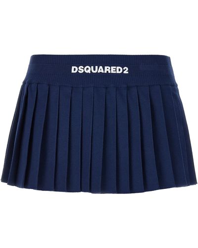 DSquared² Mini Pleated Skirt - Blue