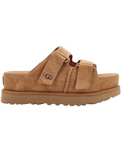 UGG Goldenstar Double-strap Suede Sandals - Brown