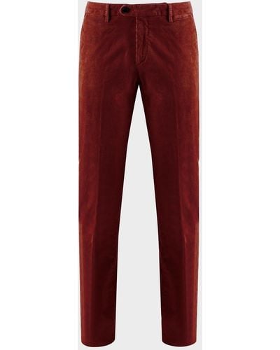 Sartorio Napoli 500-line Velvet Pants - Red