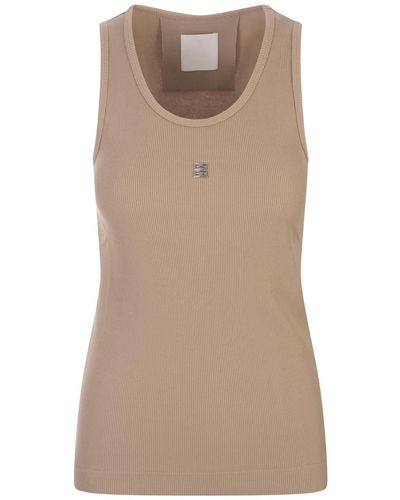 Givenchy Top With Logo Plaque - Brown