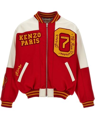 KENZO Varsity Casual Jackets, Parka - Red