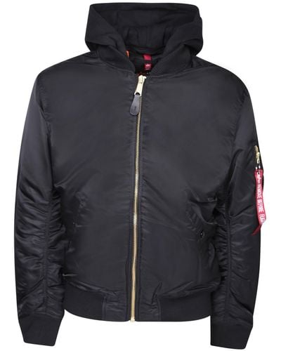 Alpha Industries Ma-1 Zh Hooded Bomber Jacket - Black