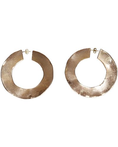 Erika Cavallini Semi Couture Flat Hoop Earrings - Metallic