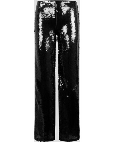 Alberta Ferretti Sequins Flared Pants - Black