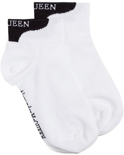 Alexander McQueen White Cotton Socks With Logo
