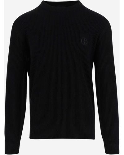 Giorgio Armani Ribbed Wool Sweater - Black