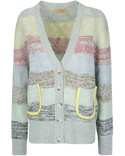 Cormio Oversized Embroidered Cardigan - Green