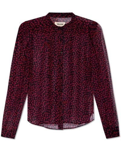 Zadig & Voltaire 'tino' Shirt With Heart Motif, - Purple