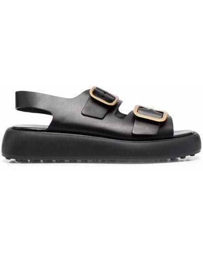 Tod's Double Buckle Sandals - Black