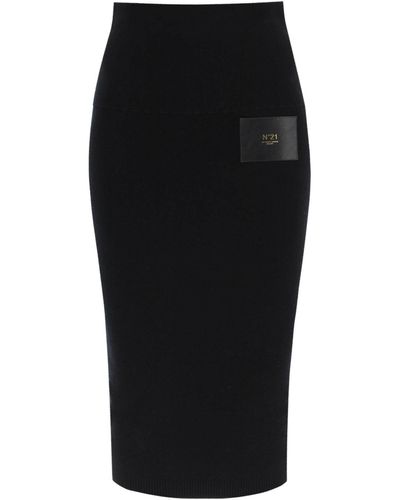 N°21 Wool Pencil Skirt - Black