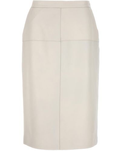 P.A.R.O.S.H. Leather Skirt - White