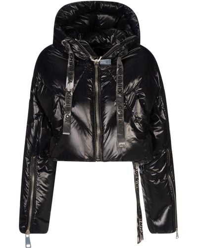 Khrisjoy Puff Khris Cropped Shiny Jacket - Black