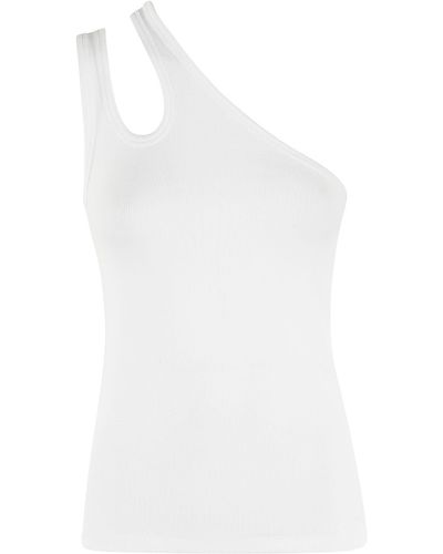 REMAIN Birger Christensen Jersey One Shoulder Top - White