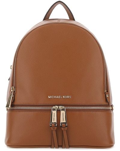  Michael Michael Kors Rhea Zip Pebbled Vegan Leather Slim  Backpack-Bright Red,30F0GEZB6V,Medium