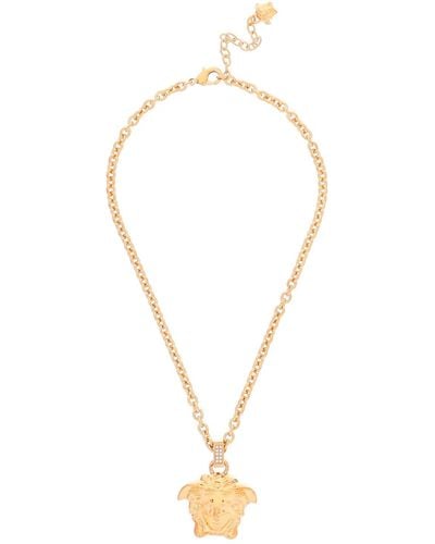 Versace La Medusa Necklace With Crystals - Metallic