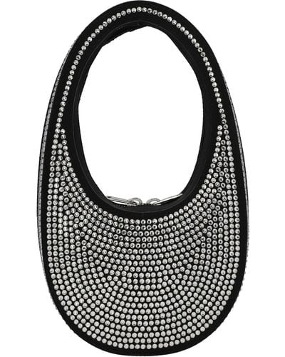 Coperni Crystal-Embellished Mini Swipe Bag Handbag - Black