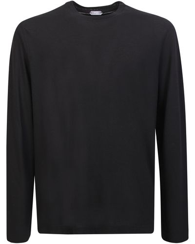 Zanone Solid Color T-Shirt - Black