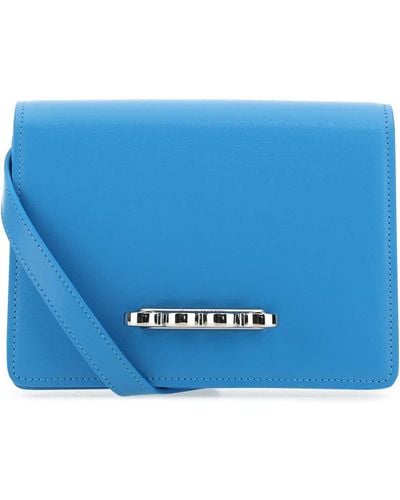 Alexander McQueen Light- Leather The Four Ring Clutch - Blue