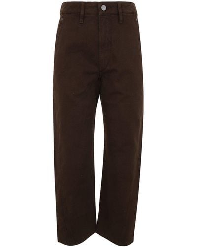 Lemaire High-Waist Straight-Leg Cropped Trousers - Brown