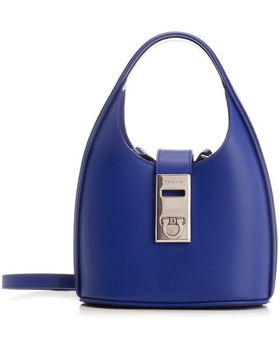 Ferragamo Gancini Hobo Bag - Blue