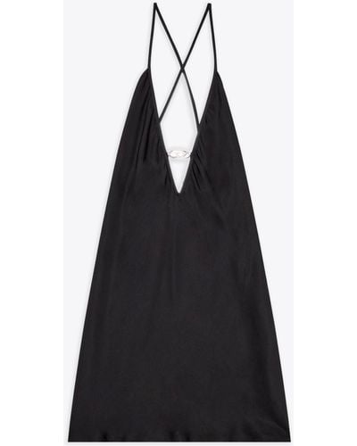 DIESEL Ufpt-Mayra-D Satin Mini Dress With Oval D Logo - Black