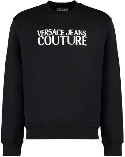 Versace Cotton Crew-Neck Sweatshirt - Black