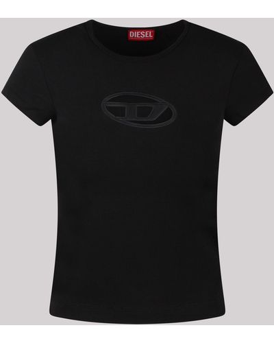DIESEL T-Angie Logo Cut-Out T-Shirt - Black