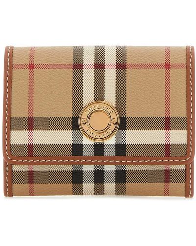 Burberry Printed Canvas And Leather Small Wallet - Brown