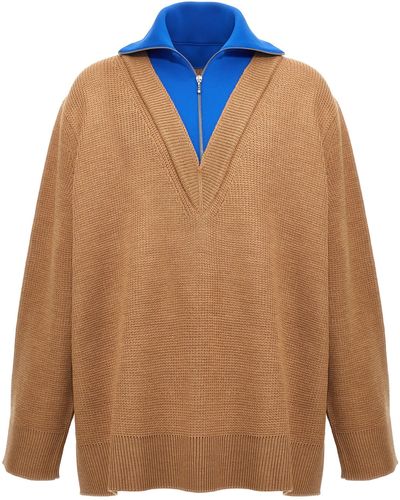 Jil Sander Half Zip Jumper - Orange