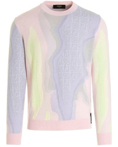 Fendi Logo Cotton Jumper - Pink