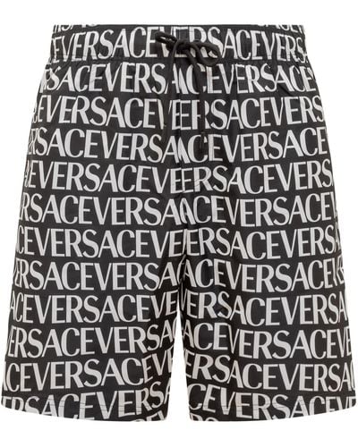 Versace Allover Swim Shorts - Black