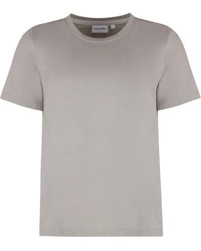 Calvin Klein Cotton Crew-Neck T-Shirt - Gray
