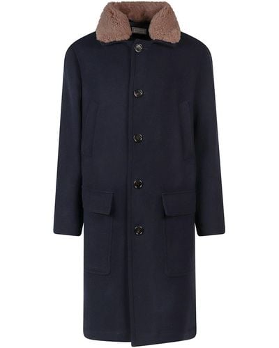 Brunello Cucinelli Closure With Buttons Coats - Blue