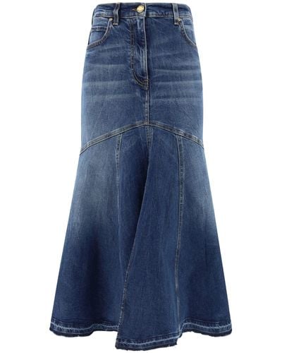 Pinko Ghirla Denim Vintage Com Skirts - Blue