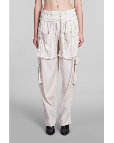 Isabel Marant Hadja Mid-Rise Belted Cargo Trousers - White
