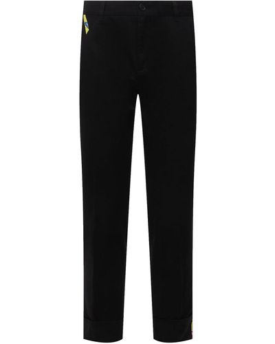 Versace Cotton Gabardine Trousers - Black