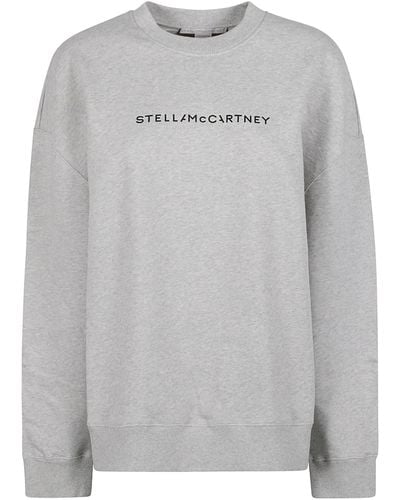 Stella McCartney Logo Printed Crewneck Sweatshirt - Gray