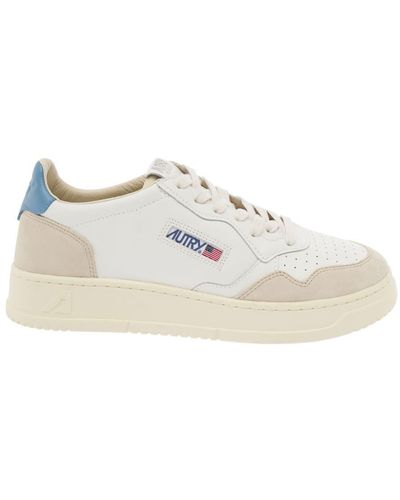 Autry Medalist Low Top Trainers With Suede Details - White