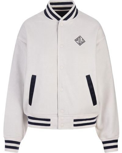 Ralph Lauren And Dark Reversible Bomber Jacket With Logos - White