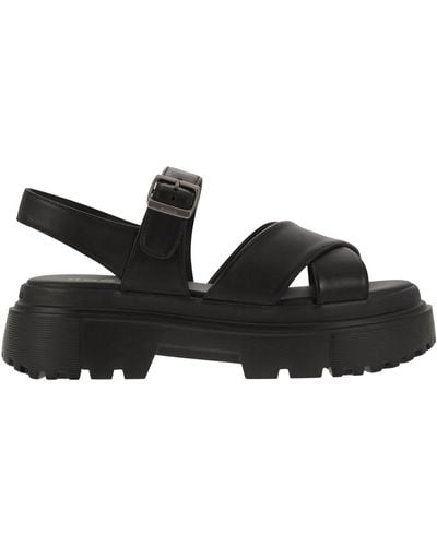 Hogan Leather Sandal With Midsole - Black