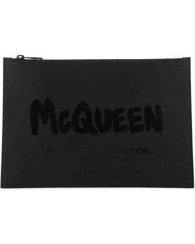 Alexander McQueen Leather Clutch - Black