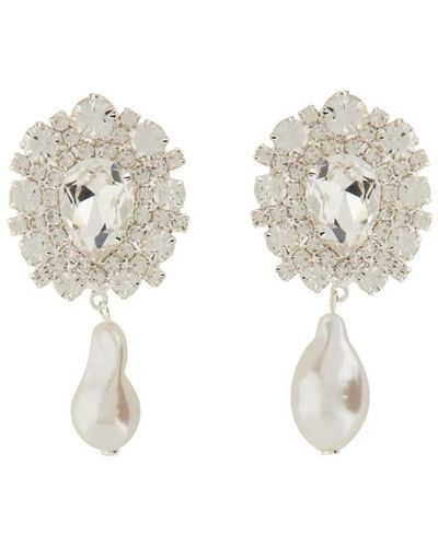 Magda Butrym Crystal Plate Earrings - White
