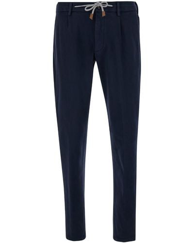 Eleventy Jogger Trousers With Drawstring - Blue