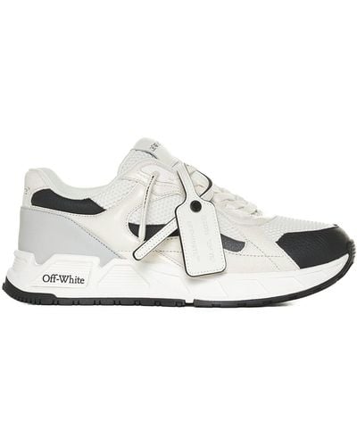 Off-White c/o Virgil Abloh Kick Off Leather And Mesh Sneakers - White