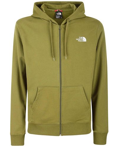 The North Face Logo Printed Zip-up Hoodie - Green